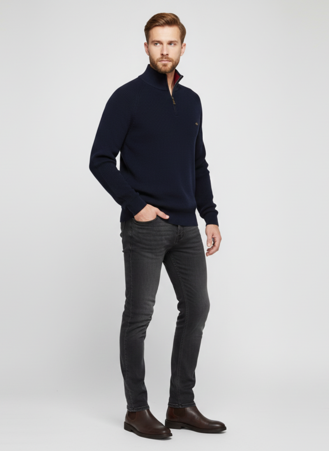 Ethan's Edge | Men's Sweater | Half Zip Sweater | Knitted Jumper