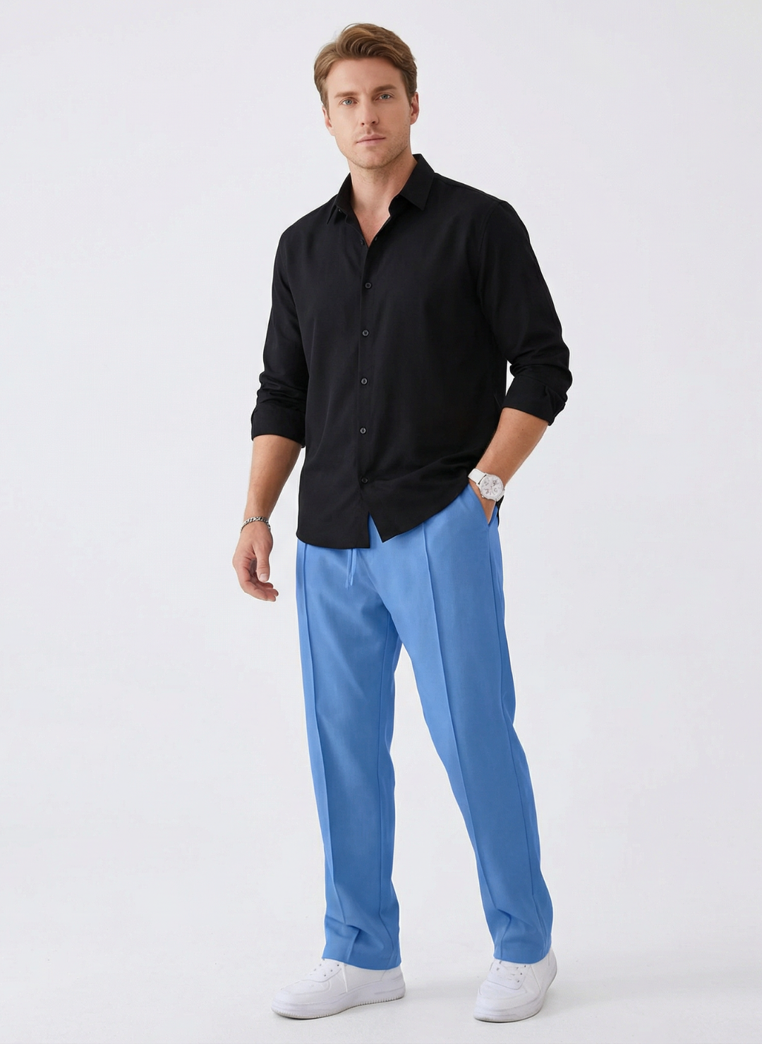 Ethan | Loose-Fit Trousers | Straight-Leg Pants | Adjustable Waist