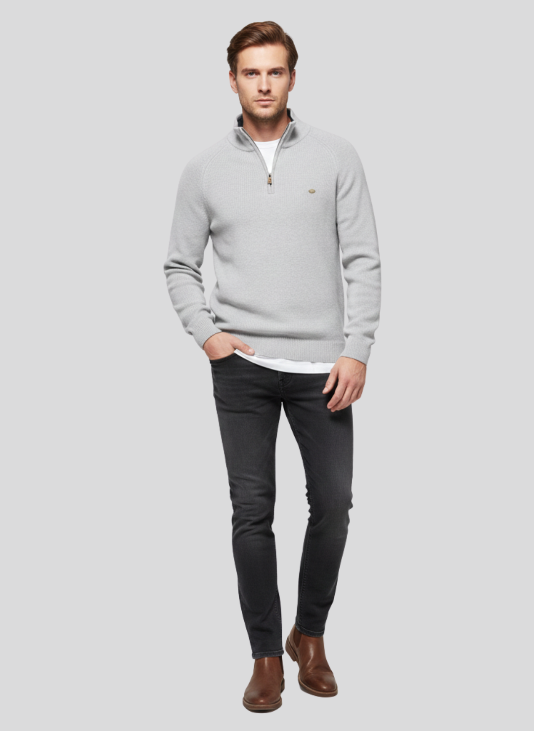 Ethan's Edge | Men's Sweater | Half Zip Sweater | Knitted Jumper