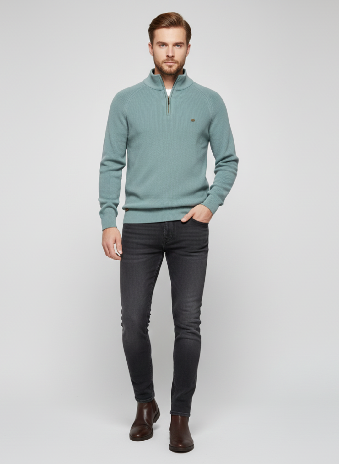 Ethan's Edge | Men's Sweater | Half Zip Sweater | Knitted Jumper