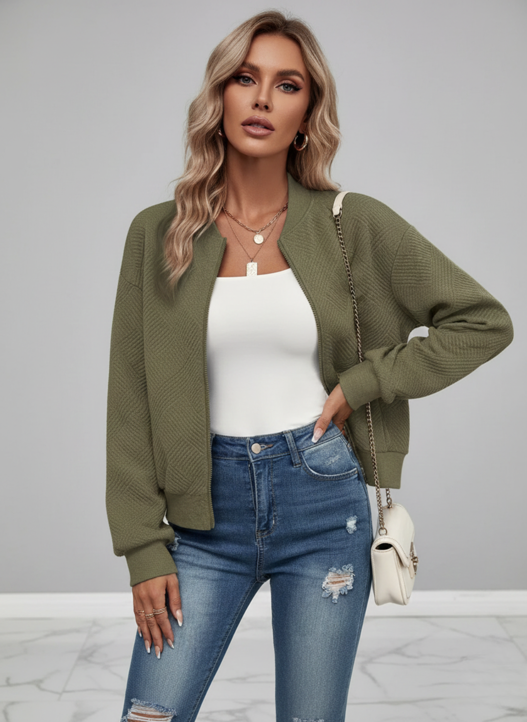 Elara | Women's Cardigan | Cardigan | Zip-Up Cardigan