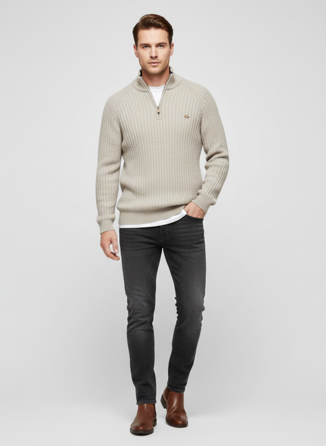 Ethan's Edge | Men's Sweater | Half Zip Sweater | Knitted Jumper