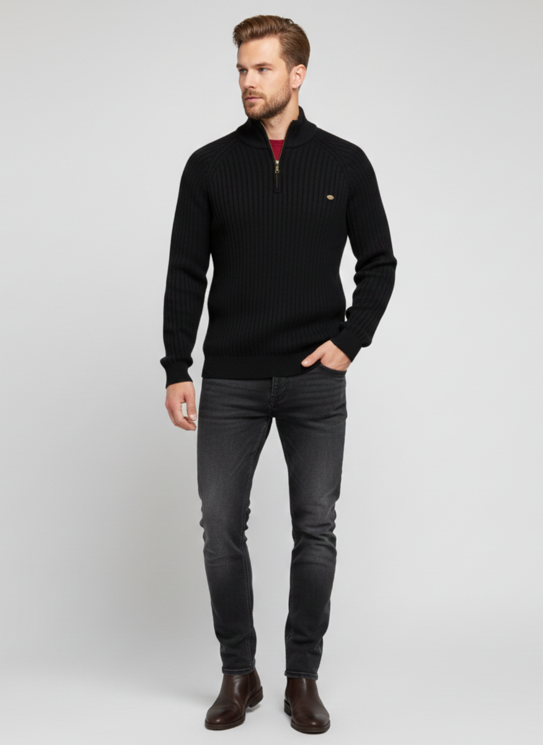 Ethan's Edge | Men's Sweater | Half Zip Sweater | Knitted Jumper