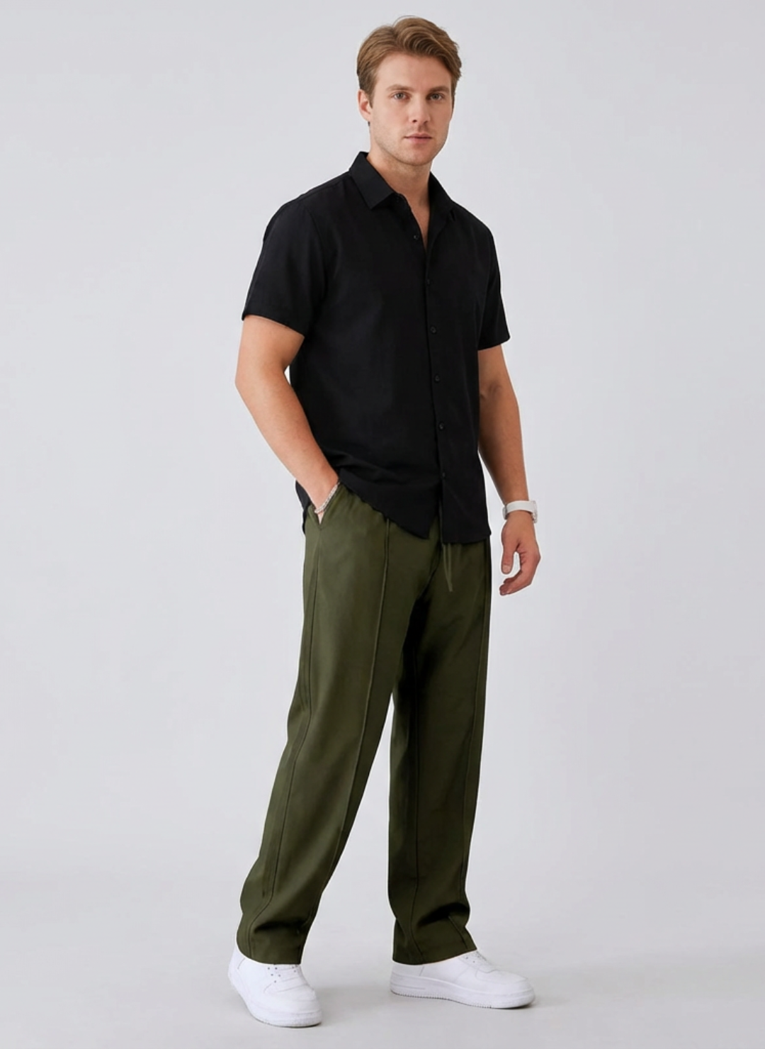 Ethan | Loose-Fit Trousers | Straight-Leg Pants | Adjustable Waist